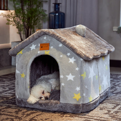 Foldable Pet House & Bed for Winters