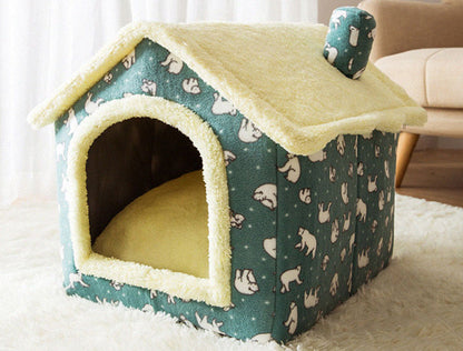 Foldable Pet House & Bed for Winters