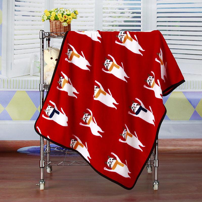 Coral Fleece Printed Blanket for Pets