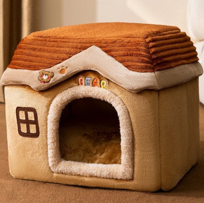 Foldable Pet House & Bed for Winters