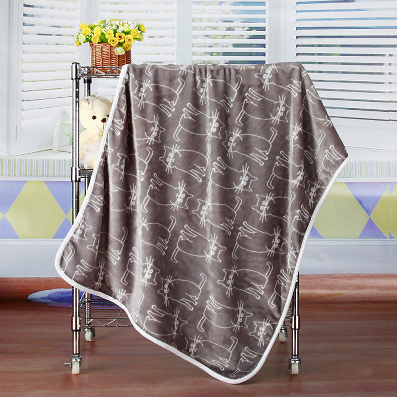 Coral Fleece Printed Blanket for Pets